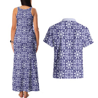 Polu Palaka Quilt Hawaii Couples Matching Tank Maxi Dress and Hawaiian Shirt Hawaiian Tropical Monstera Sea Turtle LT14 - Polynesian Pride