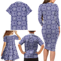 Polu Palaka Quilt Hawaii Family Matching Long Sleeve Bodycon Dress and Hawaiian Shirt Hawaiian Tropical Monstera Sea Turtle LT14 - Polynesian Pride