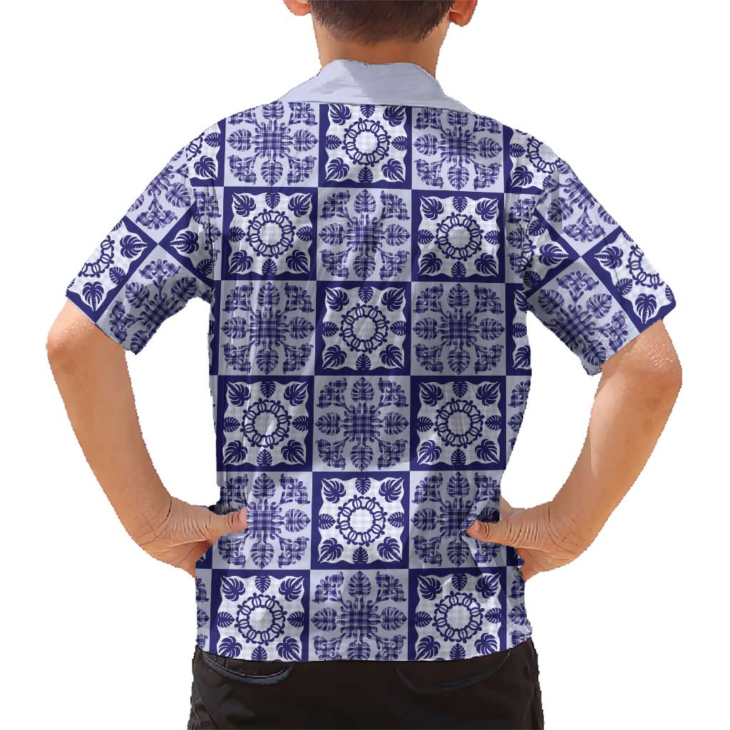 Polu Palaka Quilt Hawaii Family Matching Off Shoulder Short Dress and Hawaiian Shirt Hawaiian Tropical Monstera Sea Turtle LT14 - Polynesian Pride