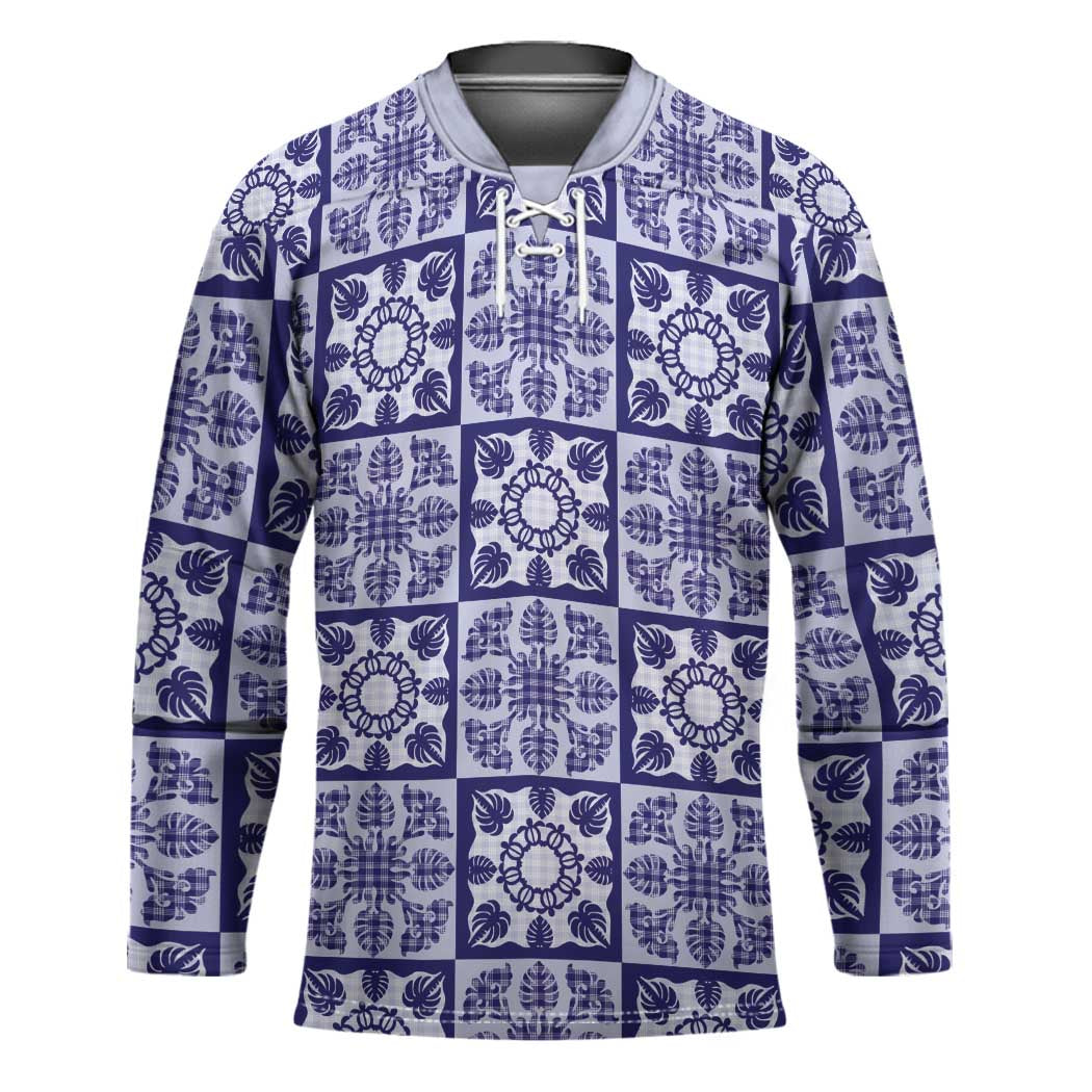 Polu Palaka Quilt Hawaii Hockey Jersey Hawaiian Tropical Monstera Sea Turtle