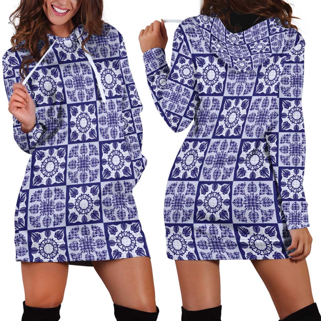Polu Palaka Quilt Hawaii Hoodie Dress Hawaiian Tropical Monstera Sea Turtle LT14 - Polynesian Pride