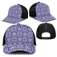 Polu Palaka Quilt Hawaii Mesh Trucker Cap Hawaiian Tropical Monstera Sea Turtle
