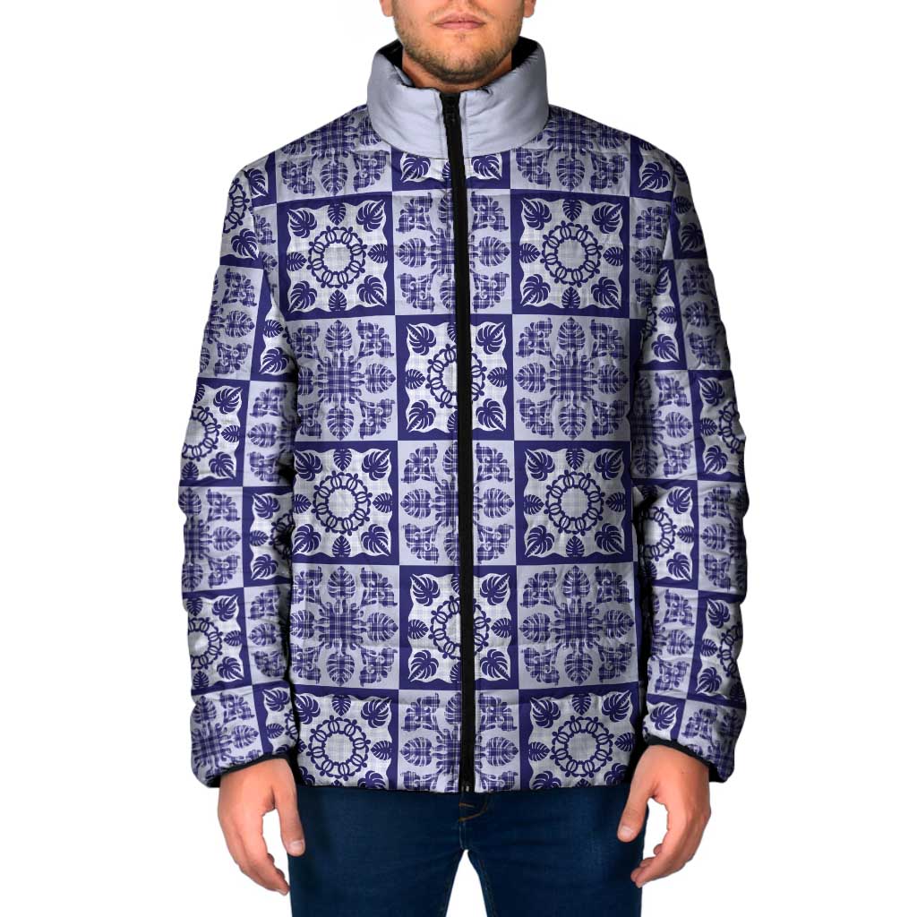 Polu Palaka Quilt Hawaii Padded Jacket Hawaiian Tropical Monstera Sea Turtle