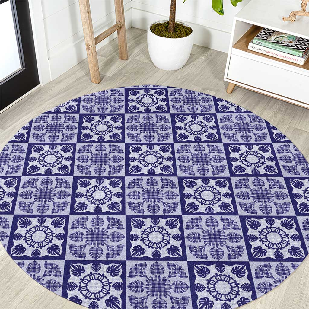 Polu Palaka Quilt Hawaii Round Carpet Hawaiian Tropical Monstera Sea Turtle