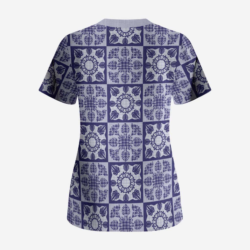 Polu Palaka Quilt Hawaii Scrub Top Hawaiian Tropical Monstera Sea Turtle
