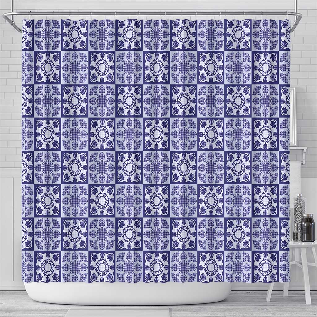Polu Palaka Quilt Hawaii Shower Curtain Hawaiian Tropical Monstera Sea Turtle LT14 - Polynesian Pride