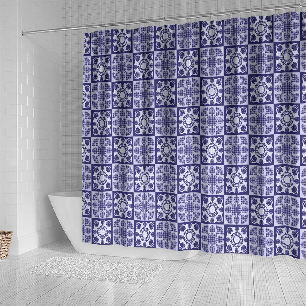 Polu Palaka Quilt Hawaii Shower Curtain Hawaiian Tropical Monstera Sea Turtle LT14 - Polynesian Pride
