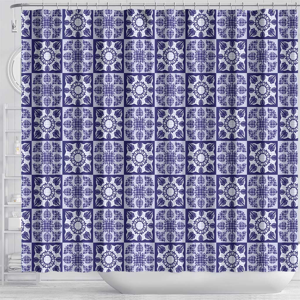 Polu Palaka Quilt Hawaii Shower Curtain Hawaiian Tropical Monstera Sea Turtle LT14 - Polynesian Pride