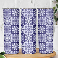 Polu Palaka Quilt Hawaii Skinny Tumbler Hawaiian Tropical Monstera Sea Turtle LT14 - Polynesian Pride