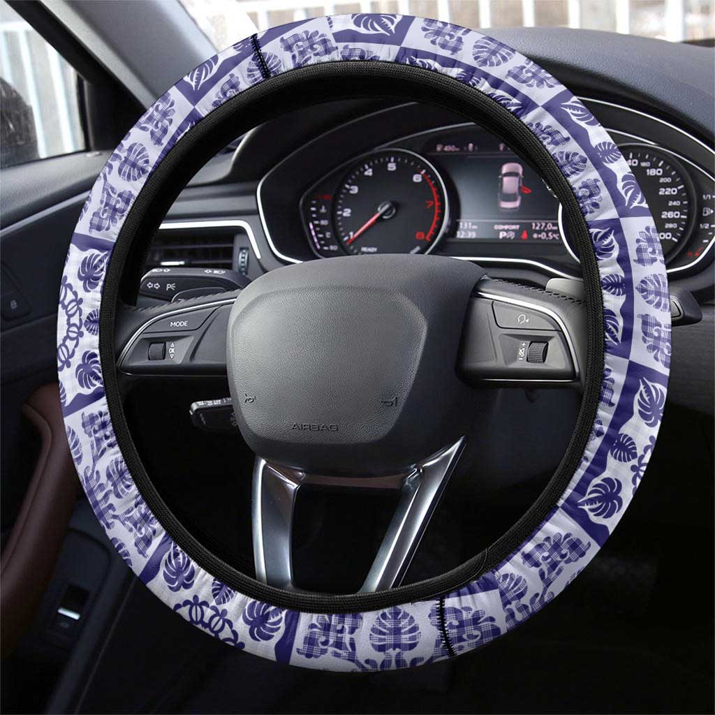Polu Palaka Quilt Hawaii Steering Wheel Cover Hawaiian Tropical Monstera Sea Turtle
