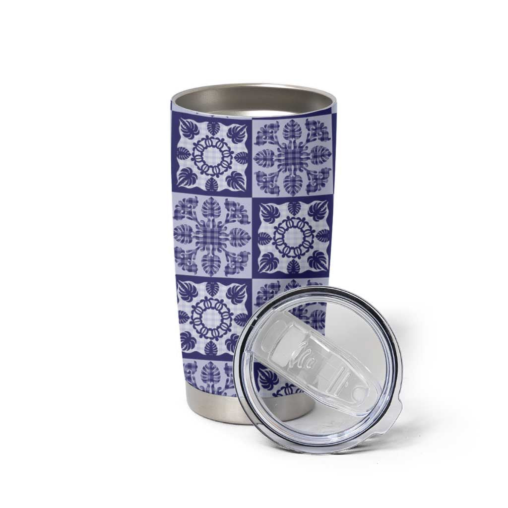 Polu Palaka Quilt Hawaii Tumbler Cup Hawaiian Tropical Monstera Sea Turtle