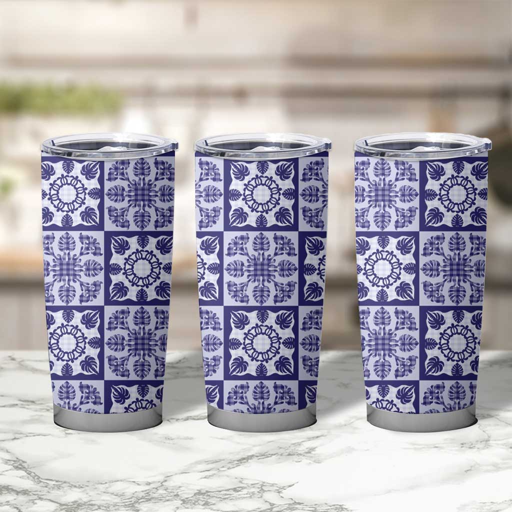 Polu Palaka Quilt Hawaii Tumbler Cup Hawaiian Tropical Monstera Sea Turtle