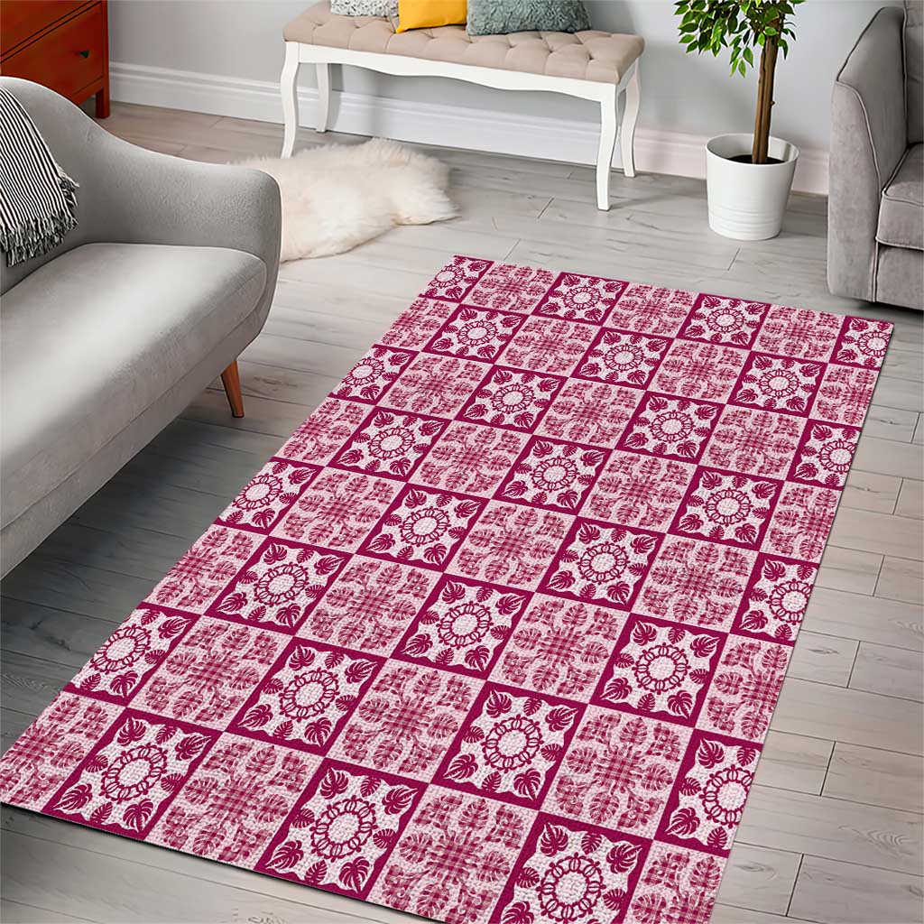 Akala Palaka Quilt Hawaii Area Rug Hawaiian Tropical Monstera Sea Turtle