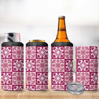 Akala Palaka Quilt Hawaii 4 in 1 Can Cooler Tumbler Hawaiian Tropical Monstera Sea Turtle LT14 - Polynesian Pride