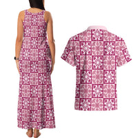 Akala Palaka Quilt Hawaii Couples Matching Tank Maxi Dress and Hawaiian Shirt Hawaiian Tropical Monstera Sea Turtle LT14 - Polynesian Pride