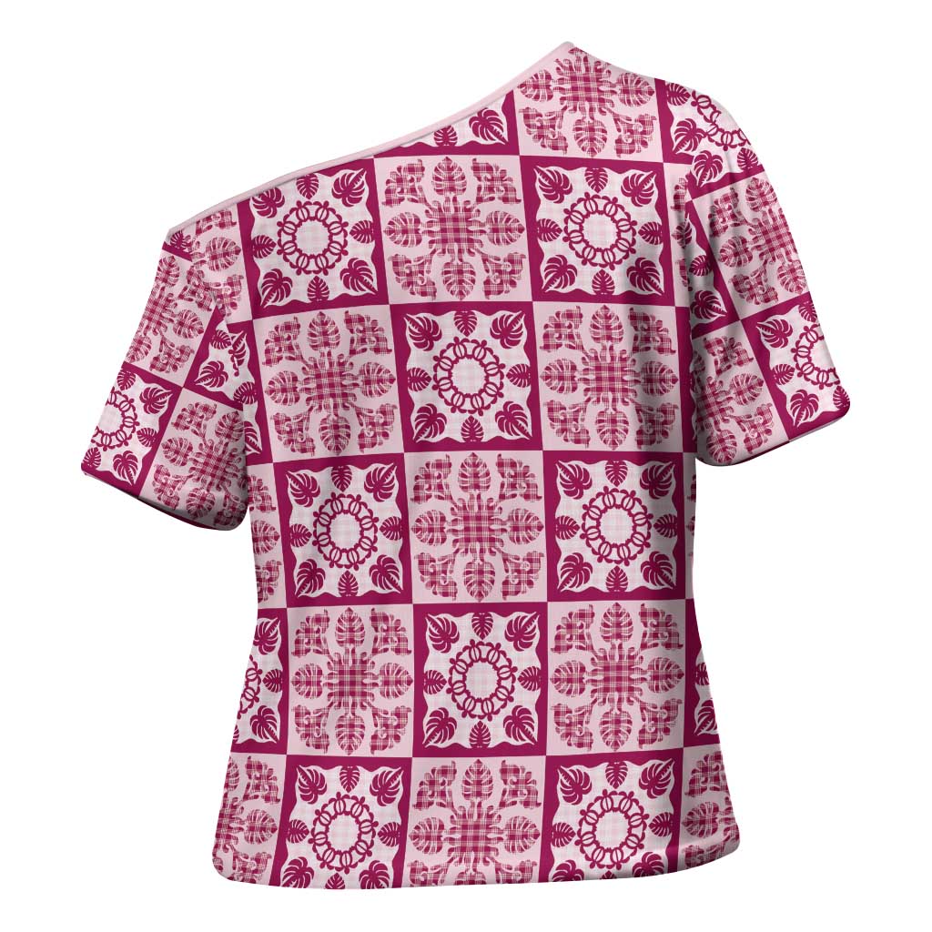 Akala Palaka Quilt Hawaii Cross Shoulder Shirt Hawaiian Tropical Monstera Sea Turtle