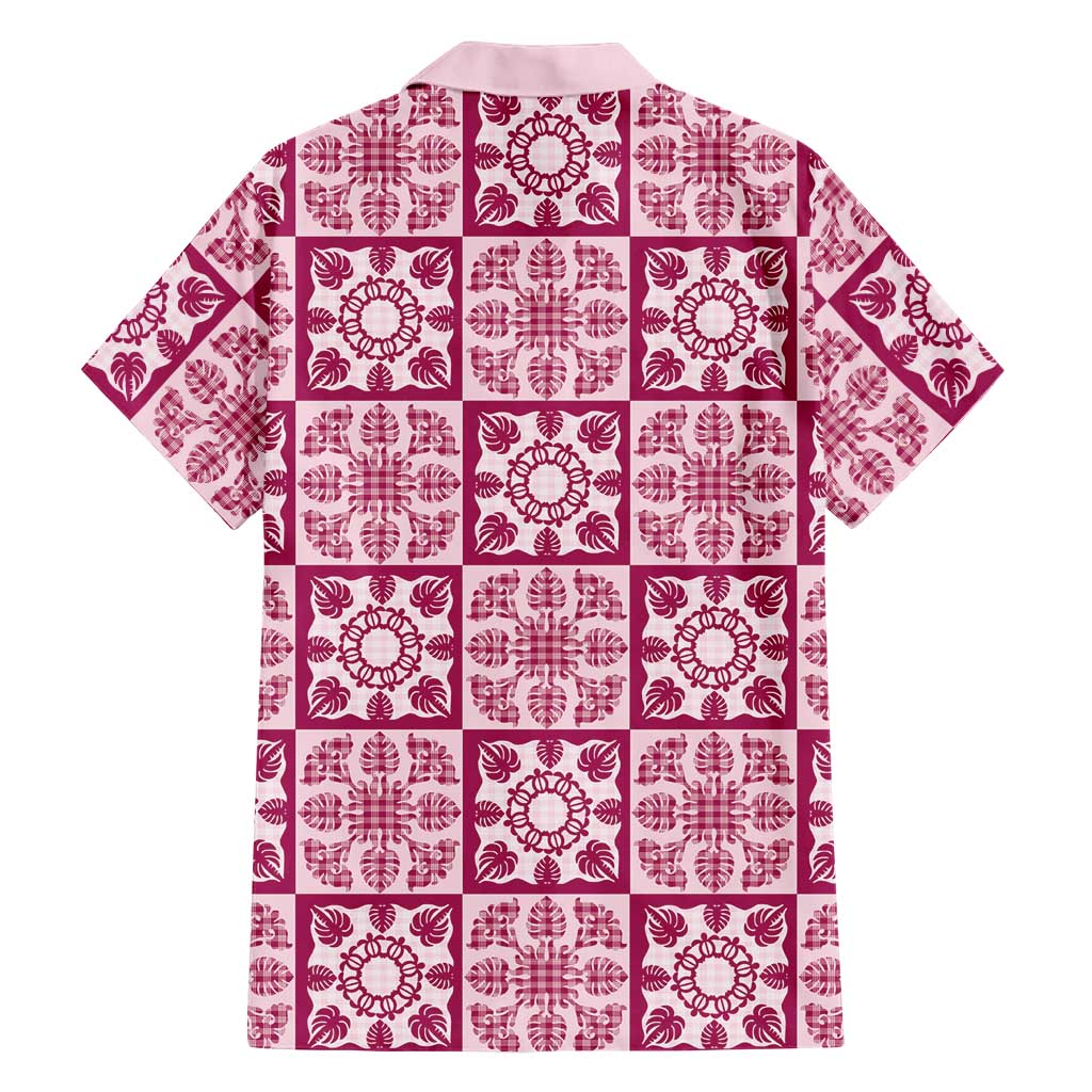 Akala Palaka Quilt Hawaii Family Matching Off The Shoulder Long Sleeve Dress and Hawaiian Shirt Hawaiian Tropical Monstera Sea Turtle LT14 - Polynesian Pride