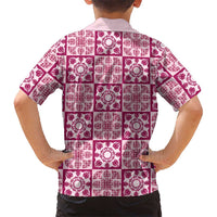 Akala Palaka Quilt Hawaii Family Matching Summer Maxi Dress and Hawaiian Shirt Hawaiian Tropical Monstera Sea Turtle LT14 - Polynesian Pride