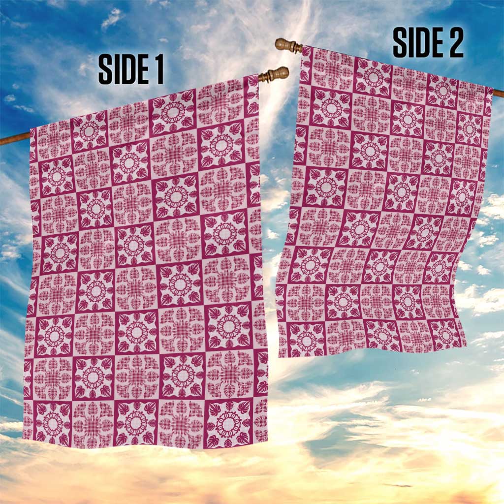 Akala Palaka Quilt Hawaii Garden Flag Hawaiian Tropical Monstera Sea Turtle