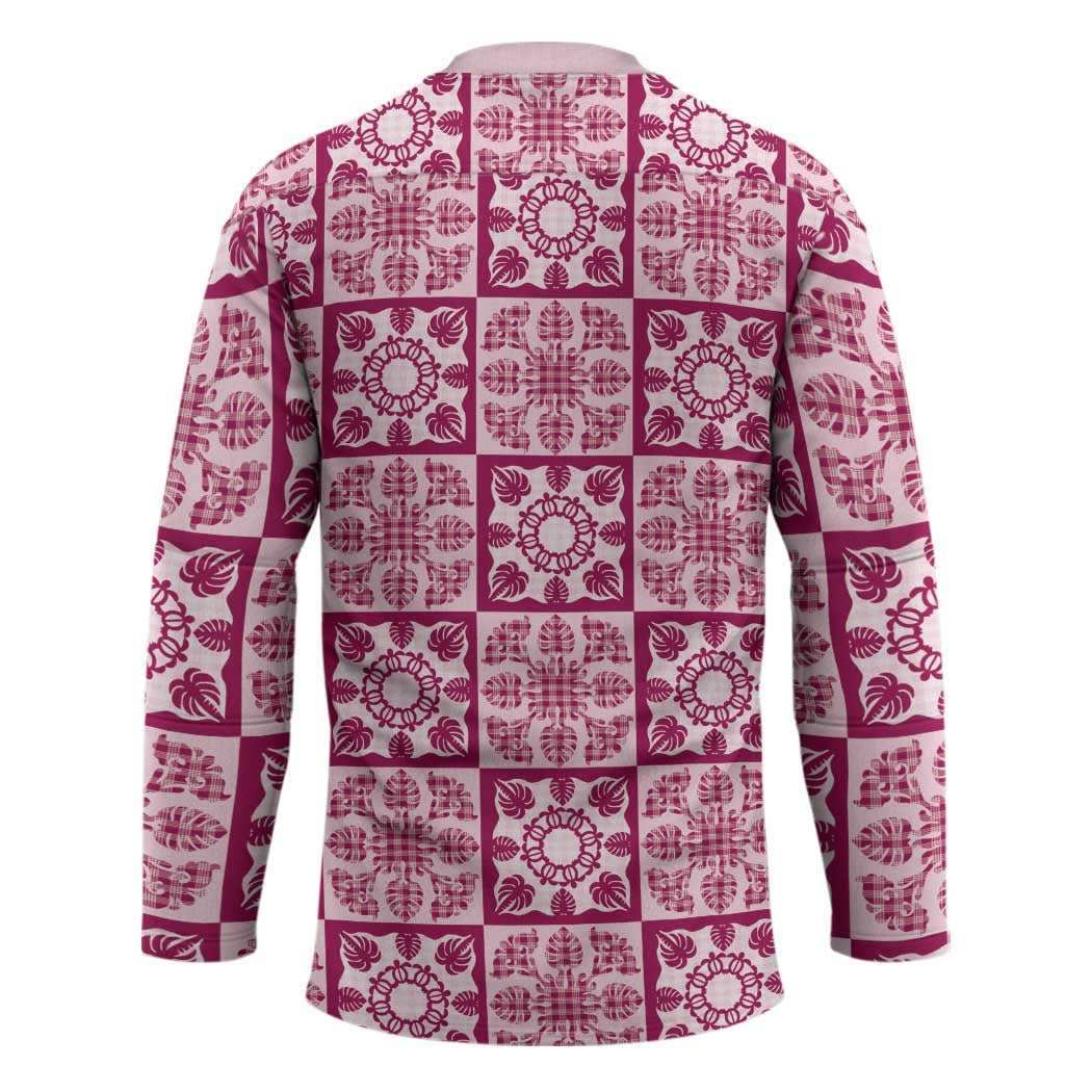Akala Palaka Quilt Hawaii Hockey Jersey Hawaiian Tropical Monstera Sea Turtle