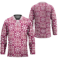 Akala Palaka Quilt Hawaii Hockey Jersey Hawaiian Tropical Monstera Sea Turtle