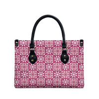 Akala Palaka Quilt Hawaii Leather Bag Hawaiian Tropical Monstera Sea Turtle LT14 - Polynesian Pride