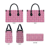 Akala Palaka Quilt Hawaii Leather Bag Hawaiian Tropical Monstera Sea Turtle LT14 - Polynesian Pride