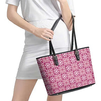 Akala Palaka Quilt Hawaii Leather Tote Bag Hawaiian Tropical Monstera Sea Turtle LT14 - Polynesian Pride