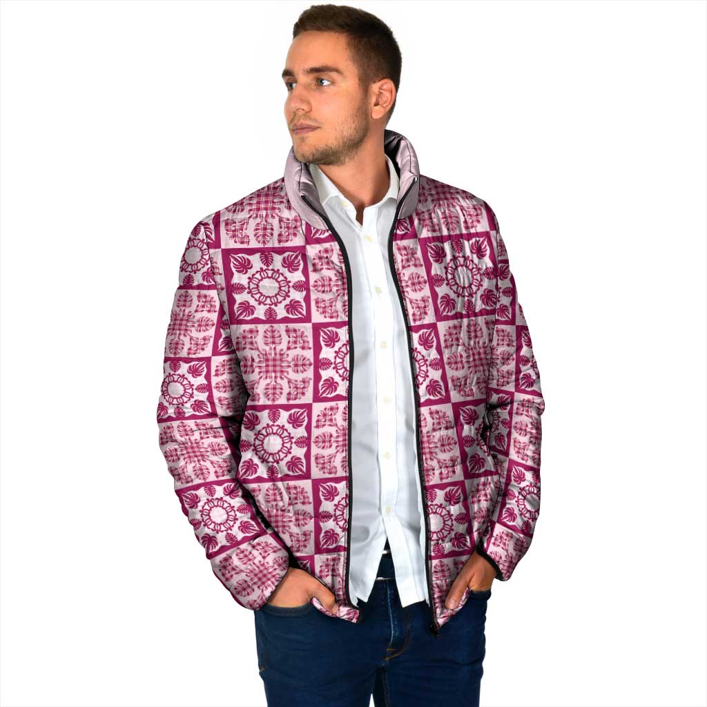Akala Palaka Quilt Hawaii Padded Jacket Hawaiian Tropical Monstera Sea Turtle
