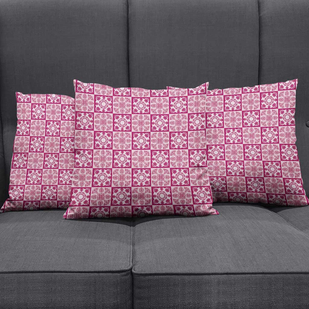 Akala Palaka Quilt Hawaii Pillow Cover Hawaiian Tropical Monstera Sea Turtle