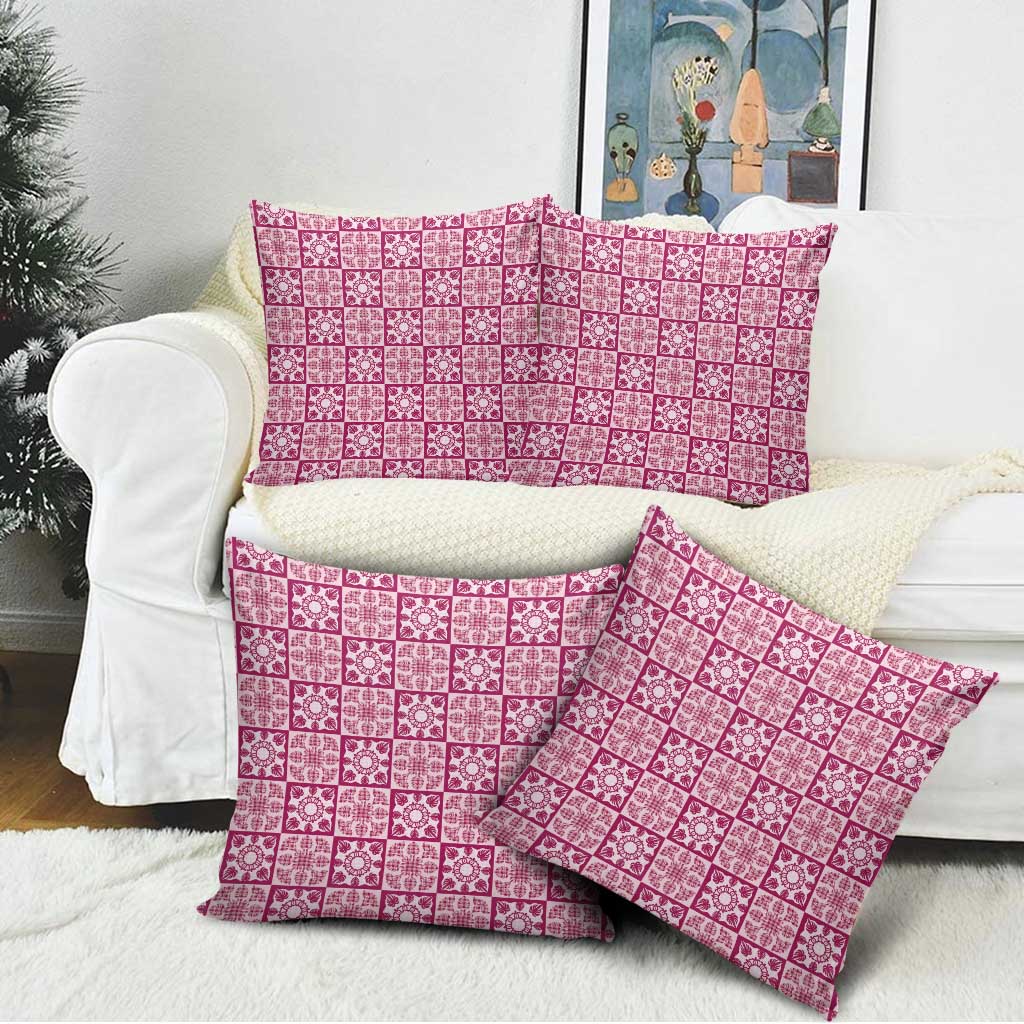 Akala Palaka Quilt Hawaii Pillow Cover Hawaiian Tropical Monstera Sea Turtle