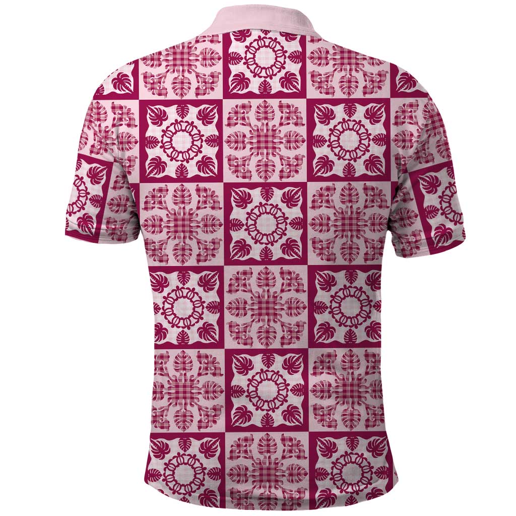 Akala Palaka Quilt Hawaii Polo Shirt Hawaiian Tropical Monstera Sea Turtle