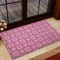 Akala Palaka Quilt Hawaii Rubber Doormat Hawaiian Tropical Monstera Sea Turtle