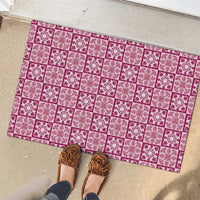 Akala Palaka Quilt Hawaii Rubber Doormat Hawaiian Tropical Monstera Sea Turtle