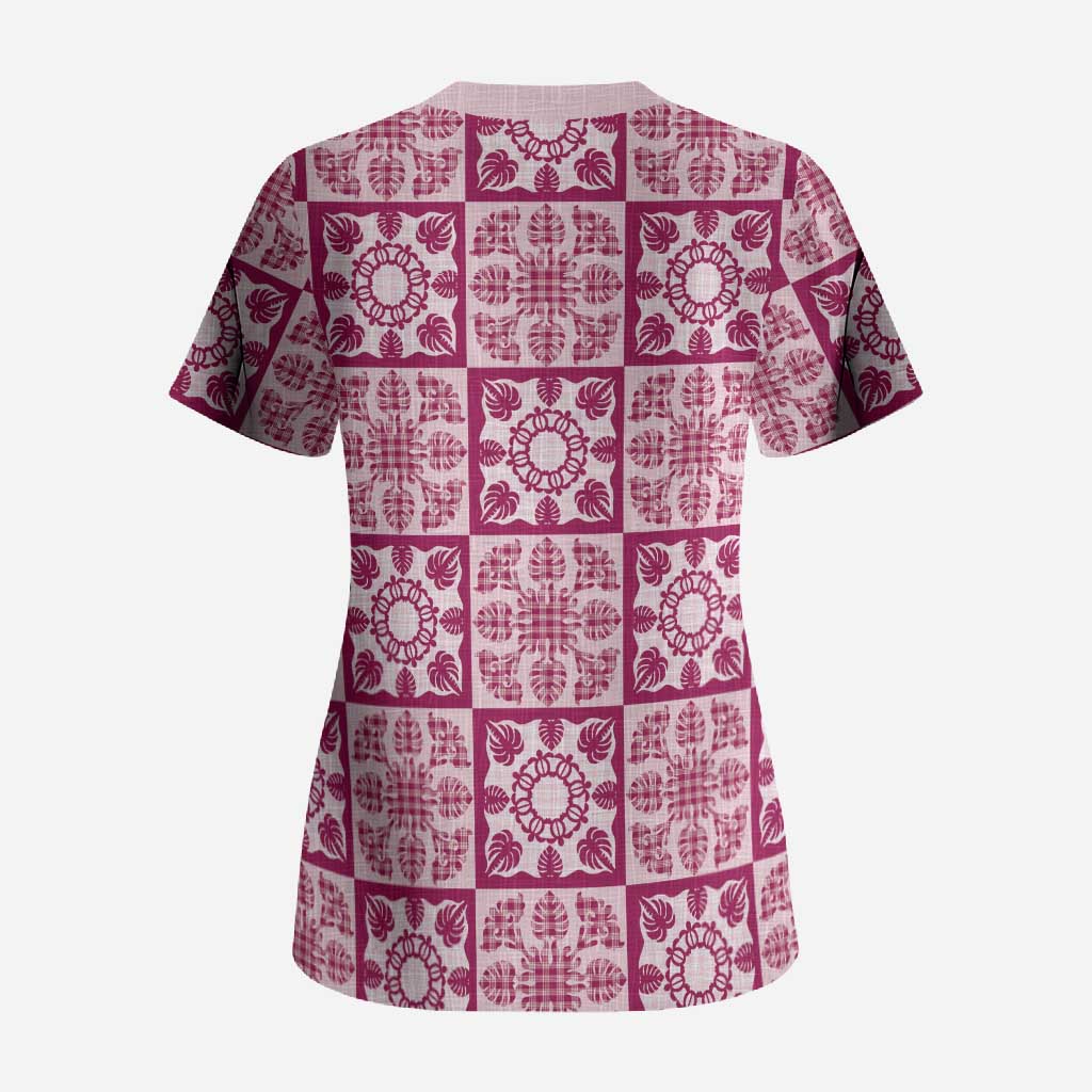 Akala Palaka Quilt Hawaii Scrub Top Hawaiian Tropical Monstera Sea Turtle