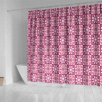 Akala Palaka Quilt Hawaii Shower Curtain Hawaiian Tropical Monstera Sea Turtle LT14 - Polynesian Pride