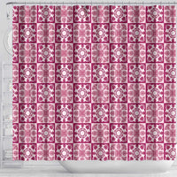 Akala Palaka Quilt Hawaii Shower Curtain Hawaiian Tropical Monstera Sea Turtle LT14 - Polynesian Pride