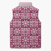 Akala Palaka Quilt Hawaii Sleeveless Puffer Jacket Hawaiian Tropical Monstera Sea Turtle