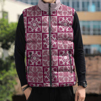 Akala Palaka Quilt Hawaii Sleeveless Puffer Jacket Hawaiian Tropical Monstera Sea Turtle