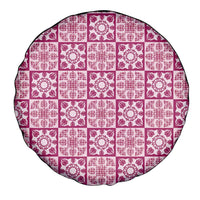 Akala Palaka Quilt Hawaii Spare Tire Cover Hawaiian Tropical Monstera Sea Turtle