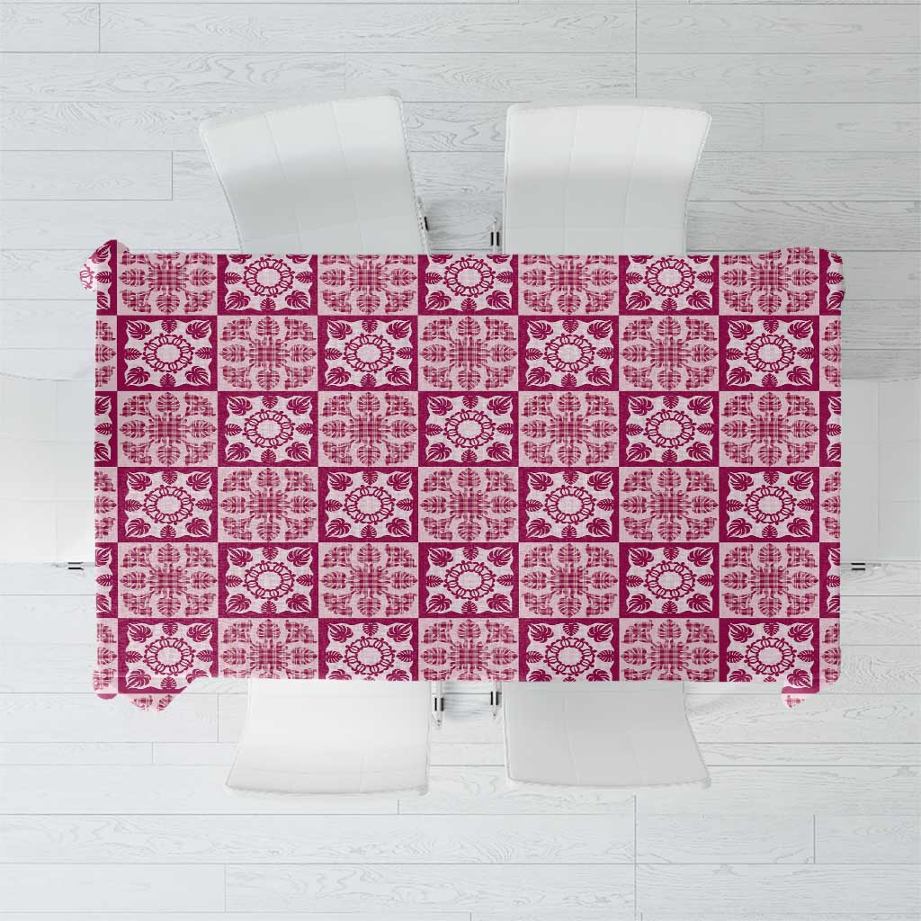 Akala Palaka Quilt Hawaii Tablecloth Hawaiian Tropical Monstera Sea Turtle