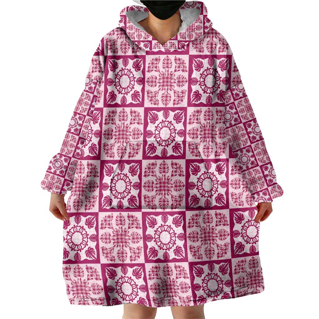 Akala Palaka Quilt Hawaii Wearable Blanket Hoodie Hawaiian Tropical Monstera Sea Turtle LT14 - Polynesian Pride