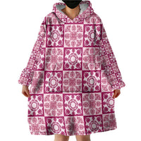 Akala Palaka Quilt Hawaii Wearable Blanket Hoodie Hawaiian Tropical Monstera Sea Turtle LT14 - Polynesian Pride