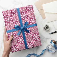 Akala Palaka Quilt Hawaii Wrapping Paper Hawaiian Tropical Monstera Sea Turtle