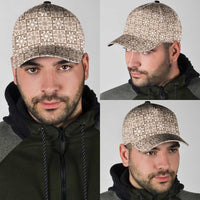 Beige Palaka Quilt Hawaii Classic Cap Hawaiian Tropical Monstera Sea Turtle
