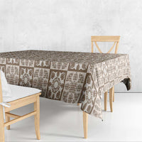 Beige Palaka Quilt Hawaii Tablecloth Hawaiian Tropical Monstera Sea Turtle