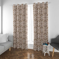 Beige Palaka Quilt Hawaii Window Curtain Hawaiian Tropical Monstera Sea Turtle