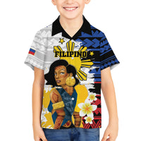 Personalised Philippines Women's Day Family Matching Tank Maxi Dress and Hawaiian Shirt Filipino Golden Sun With Polynesian Pattern LT14 Son's Shirt Red - Polynesian Pride