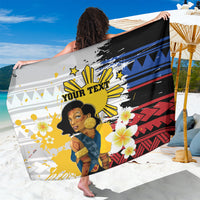Personalised Philippines Women's Day Sarong Filipino Golden Sun With Polynesian Pattern LT14 One Size 44 x 66 inches Red - Polynesian Pride