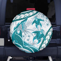 Cyan Polynesia Spare Tire Cover Polynesian Turtle Shark Tattoo Tropical Vintage LT14 - Polynesian Pride